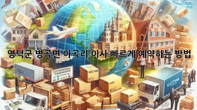 영덕군 병곡면 아곡리 이사, 빠르게 예약하는 방법!